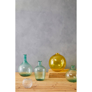 Bexley Blue Large Bottle Neck Recycled Glass Vase