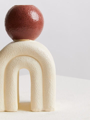Utica Candle Holder With Cream Base