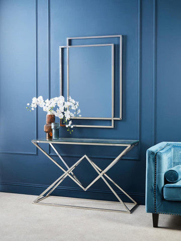 Esma Small Ribbed Blue Glass Vase