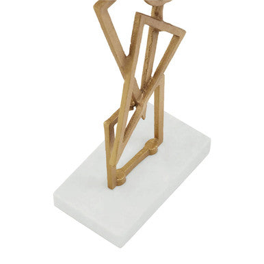 Simbolo Gold Metal Sculpture On Marble Base