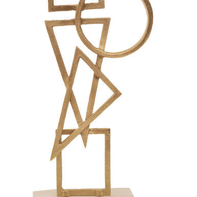 Simbolo Gold Metal Sculpture On Marble Base