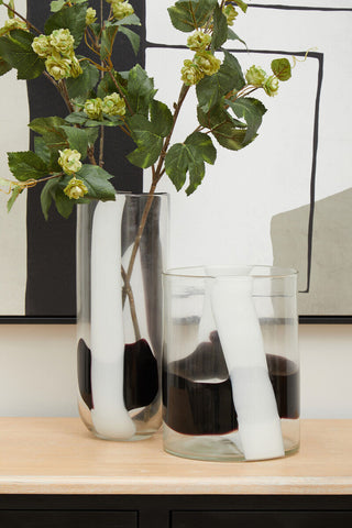 Hania Small Glass Vase with Abstract Pattern
