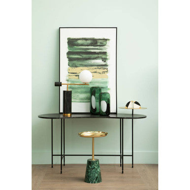 Hania Large Green Glass Vase with Abstract Pattern