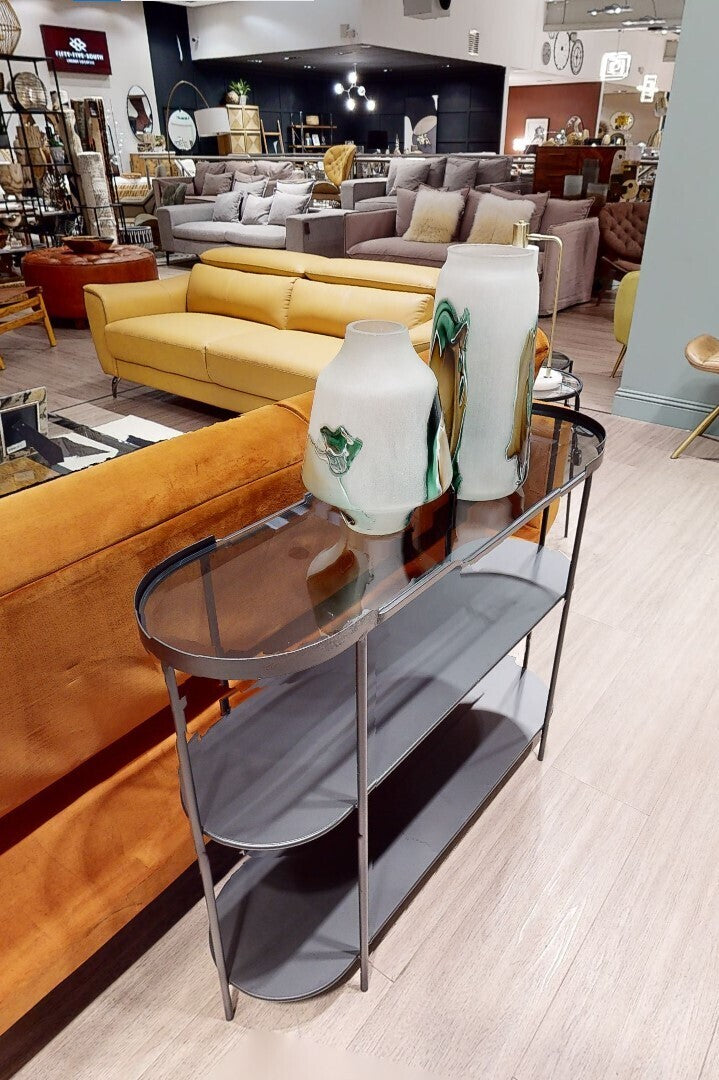 Hakan Glass Vase with Marbled Design