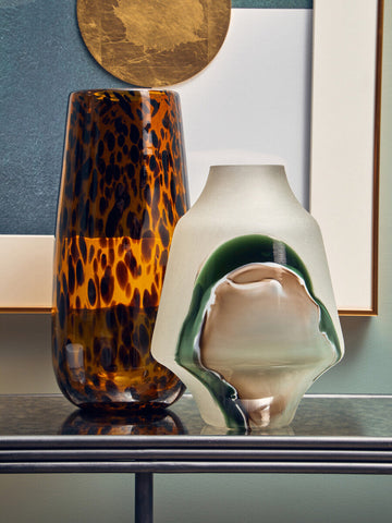 Hakan Glass Vase with Marbled Design