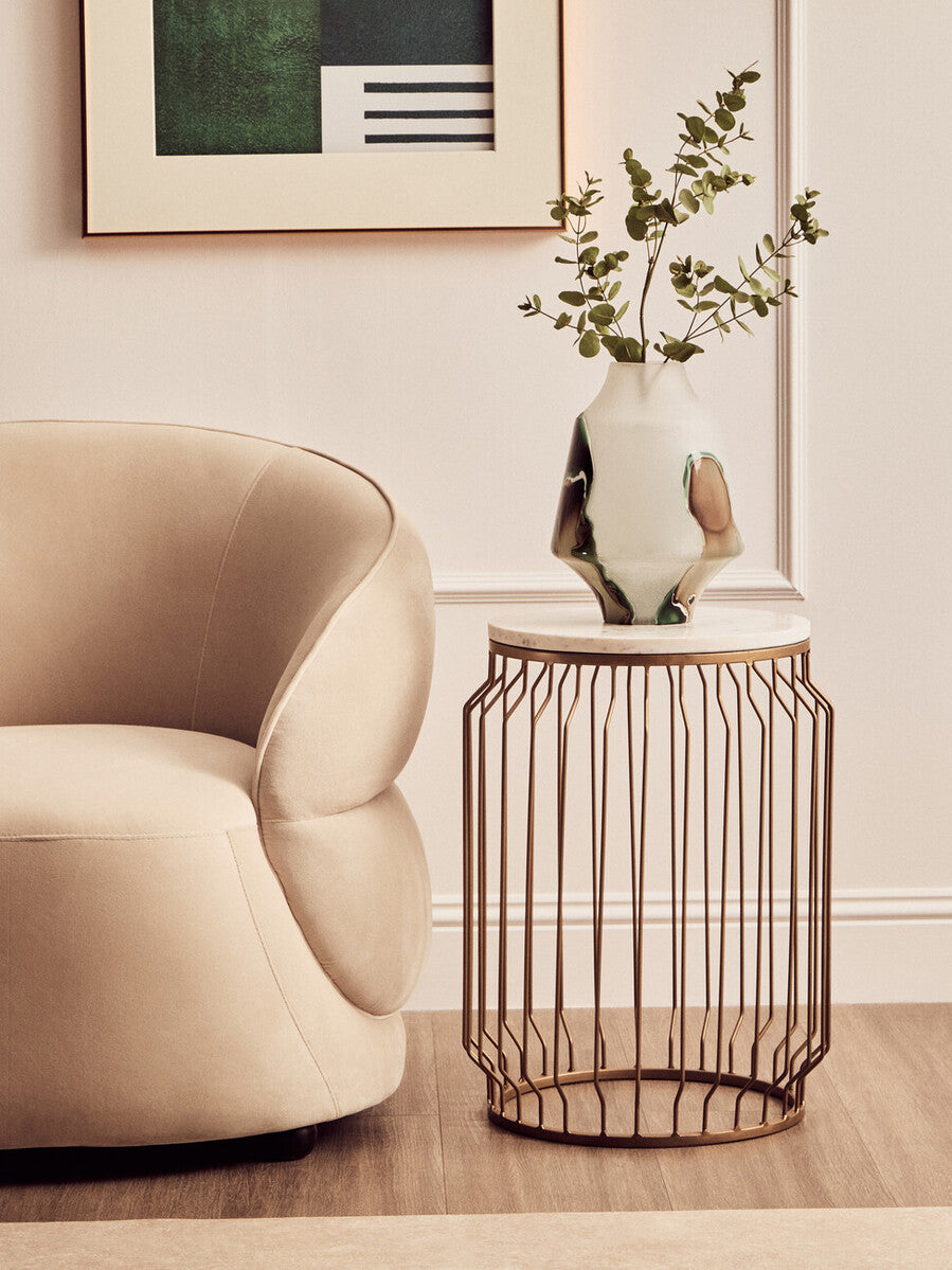 Hakan Glass Vase with Marbled Design