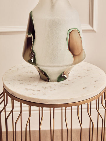 Hakan Glass Vase with Marbled Design