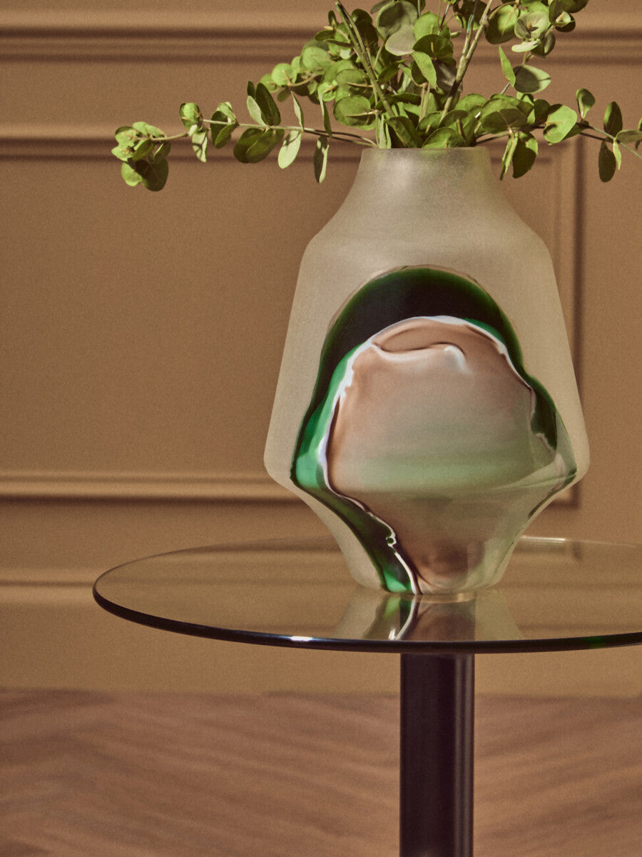 Hakan Glass Vase with Marbled Design