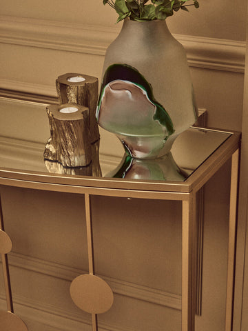 Hakan Glass Vase with Marbled Design