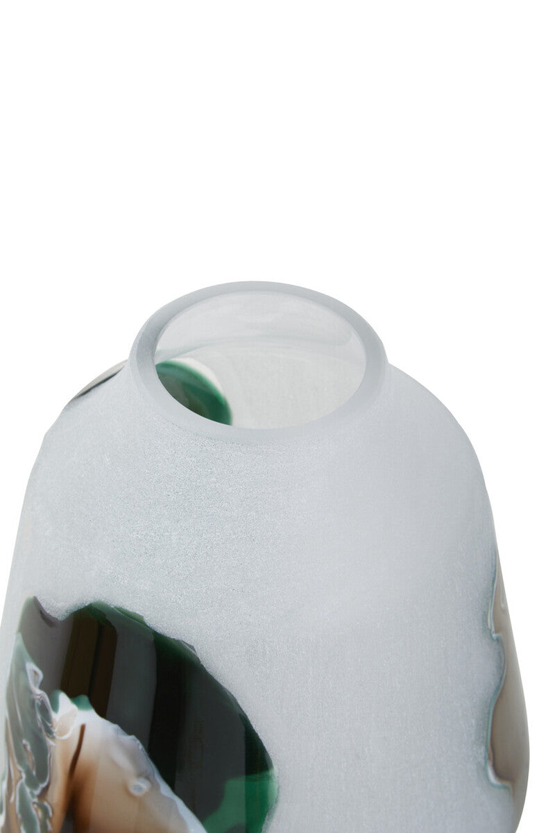Hakan Glass Vase with Marbled Design