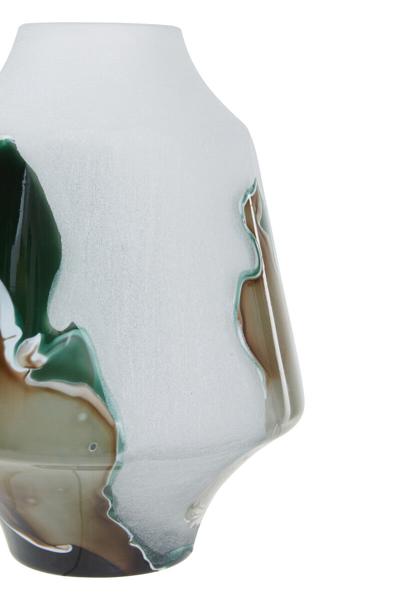 Hakan Glass Vase with Marbled Design