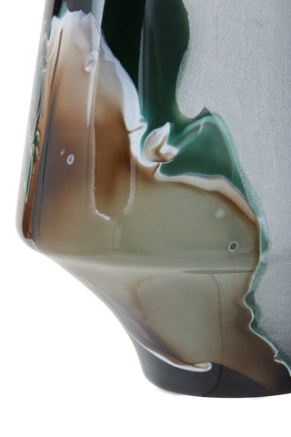 Hakan Glass Vase with Marbled Design