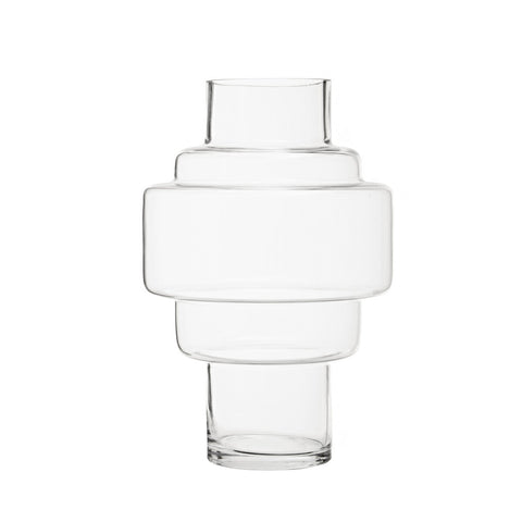 Cayden Stacked Design Small Glass Vase
