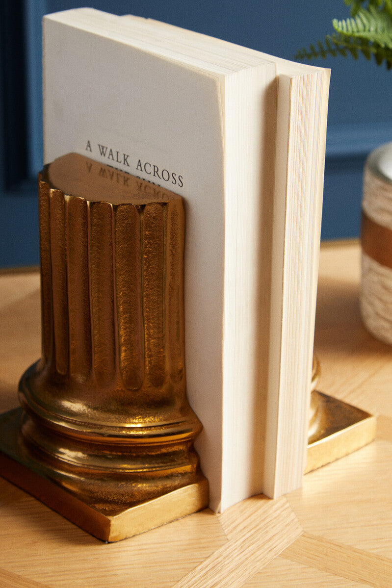 Kensington Townhouse Set of 2 Gold Pillar Bookends