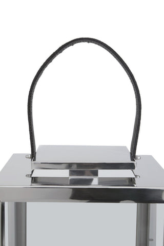 Herber Small Silver Steel With Hair On Leather Handle Lantern