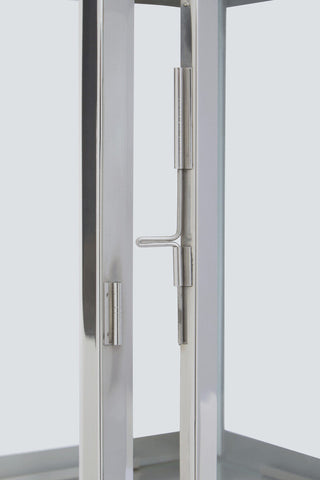 Herber Small Silver Steel With Hair On Leather Handle Lantern
