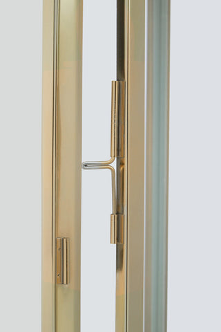 Herber Large Gold Steel With Hair On Leather Handle Lantern