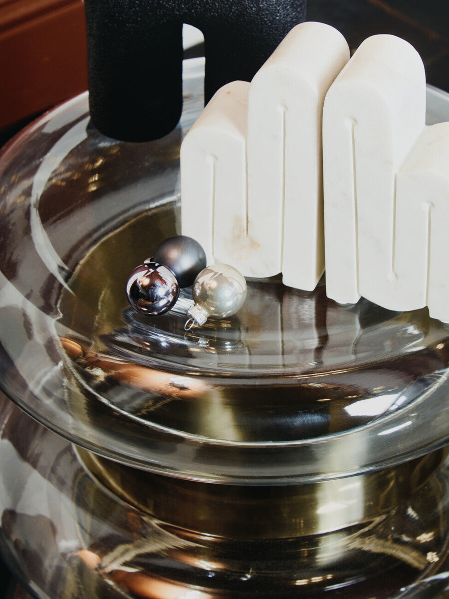 Nason Set Of 2 White Marble Bookends