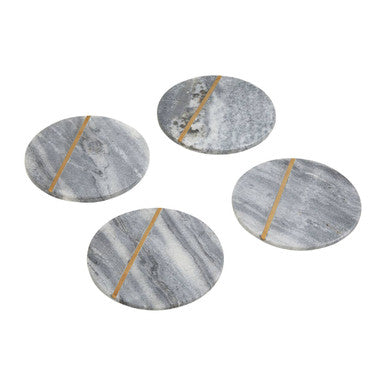 Kira Set of Four Grey Marble Coasters
