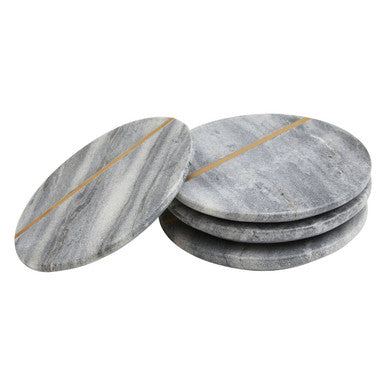 Kira Set of Four Grey Marble Coasters