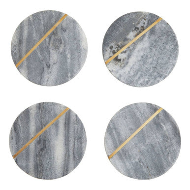 Kira Set of Four Grey Marble Coasters