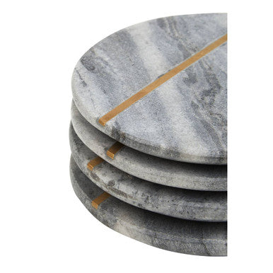 Kira Set of Four Grey Marble Coasters