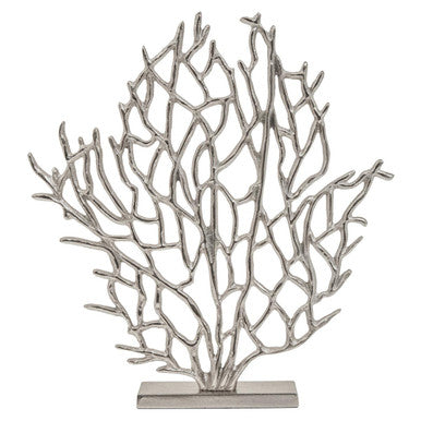 Prato Small Silver Nickel Finish Coral Sculpture