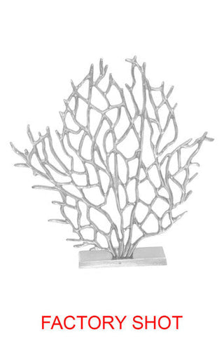 Prato Small Silver Nickel Finish Coral Sculpture
