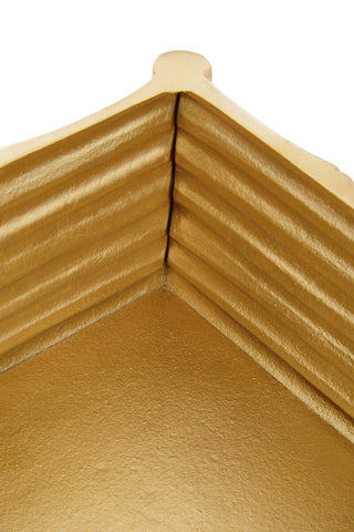 Hiba Large Gold Finish Bamboo Effect Trinket Box
