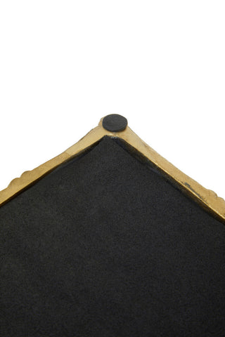 Hiba Gold Finish Bamboo Effect Mirrored Tray