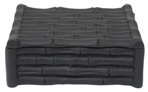 Hiba Small Black Finish Bamboo Effect Trinket Box
