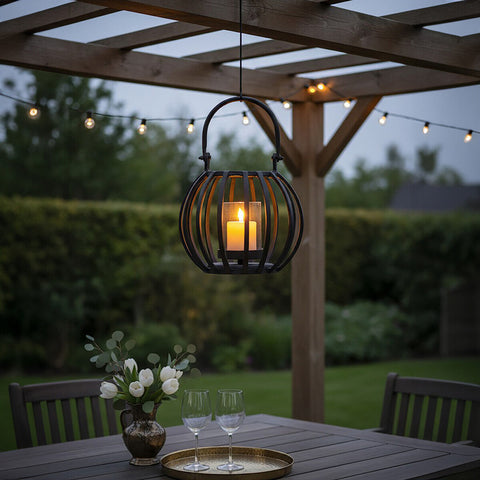 Aura Small Matte Black Finish Lantern