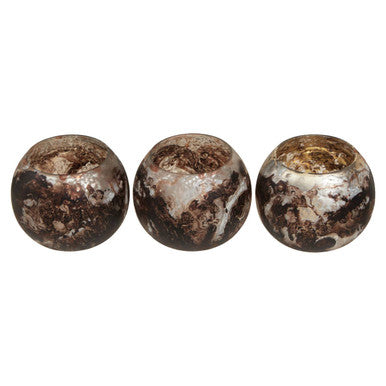 Garan Set of 3 Brown Marble Effect Tealight Holders