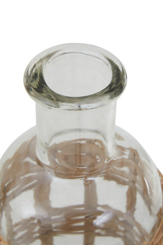 Kuta Natural Cane and Glass Small Vase