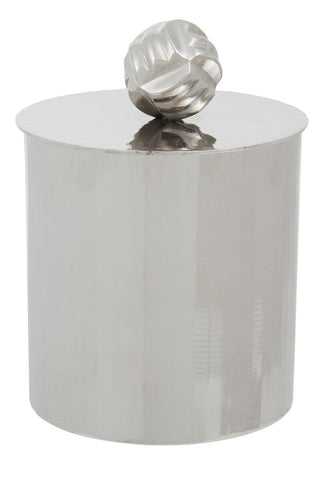 Amreli Large Vertical Textured Silver Metal Trinket Box