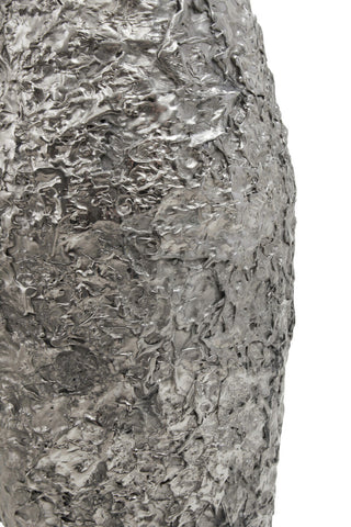 Akola Large Silver Textured Metal Vase