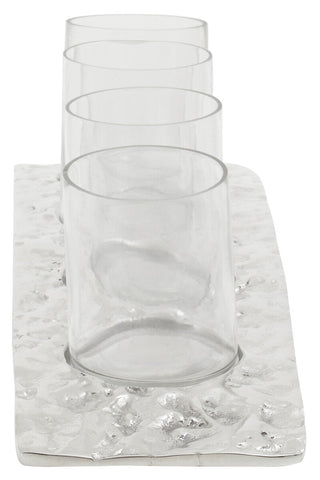 Akola Curved 4 Tealight Holder in Silver
