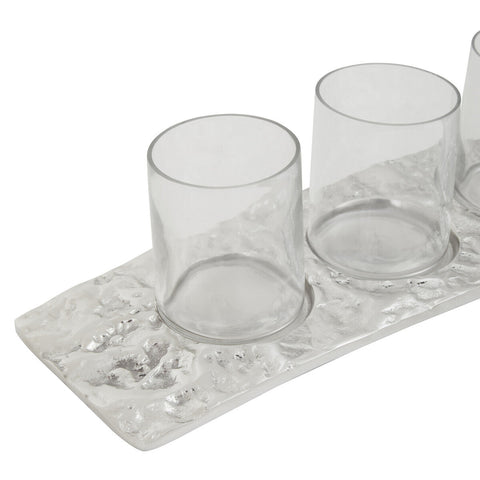 Akola Curved 4 Tealight Holder in Silver