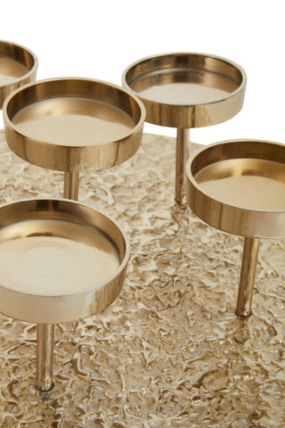 Akola Gold Round Six Pillar Candle Holder