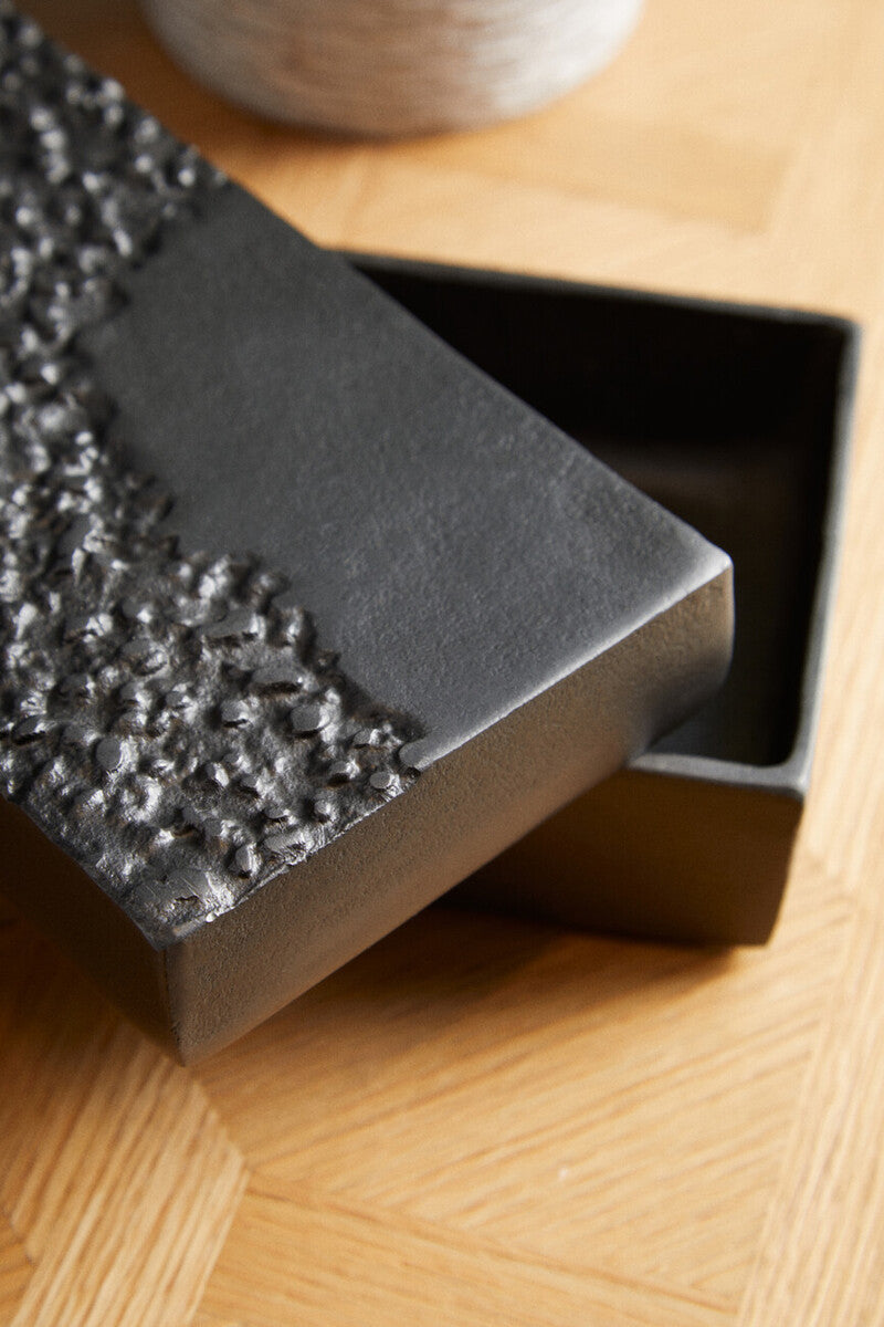 Dante Grey Finish Textured Trinket Box