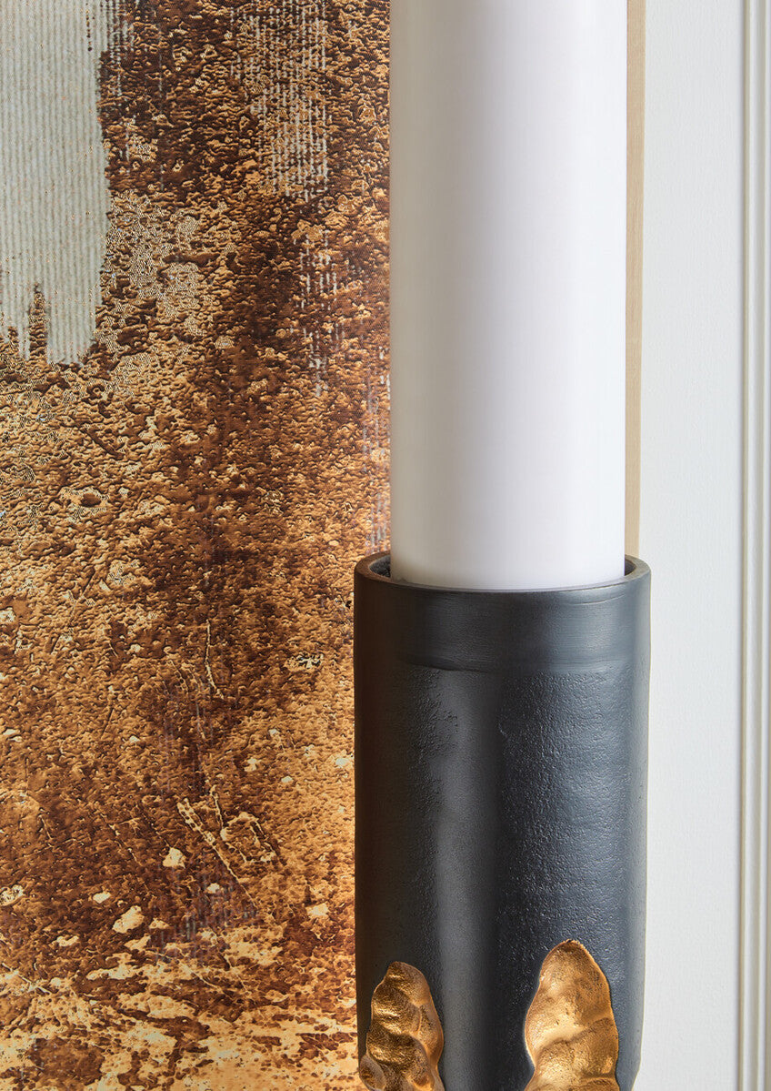 Daito Large Black and Gold Finish Candle Holder