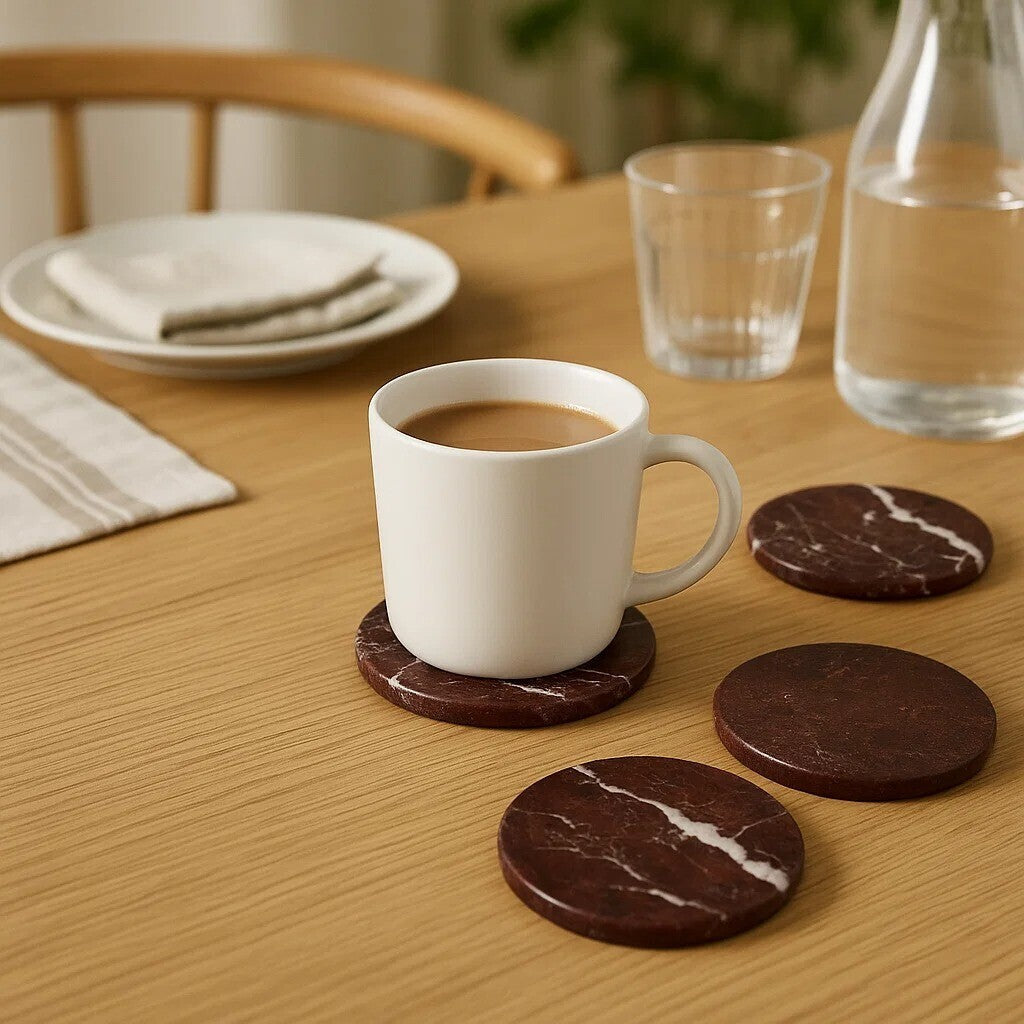 Salmo Set of 4 Red Marble Coasters