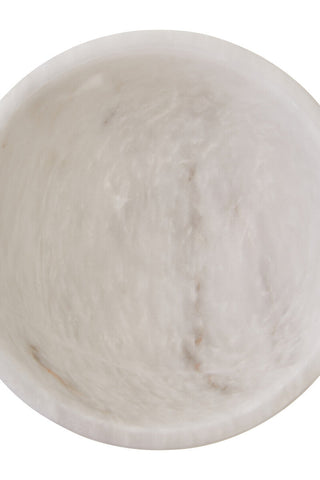 Salmo Small White Marble Pedestal Bowl