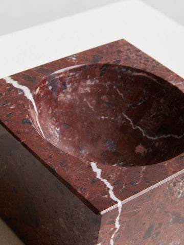 Salmo Square Red Marble Bowl