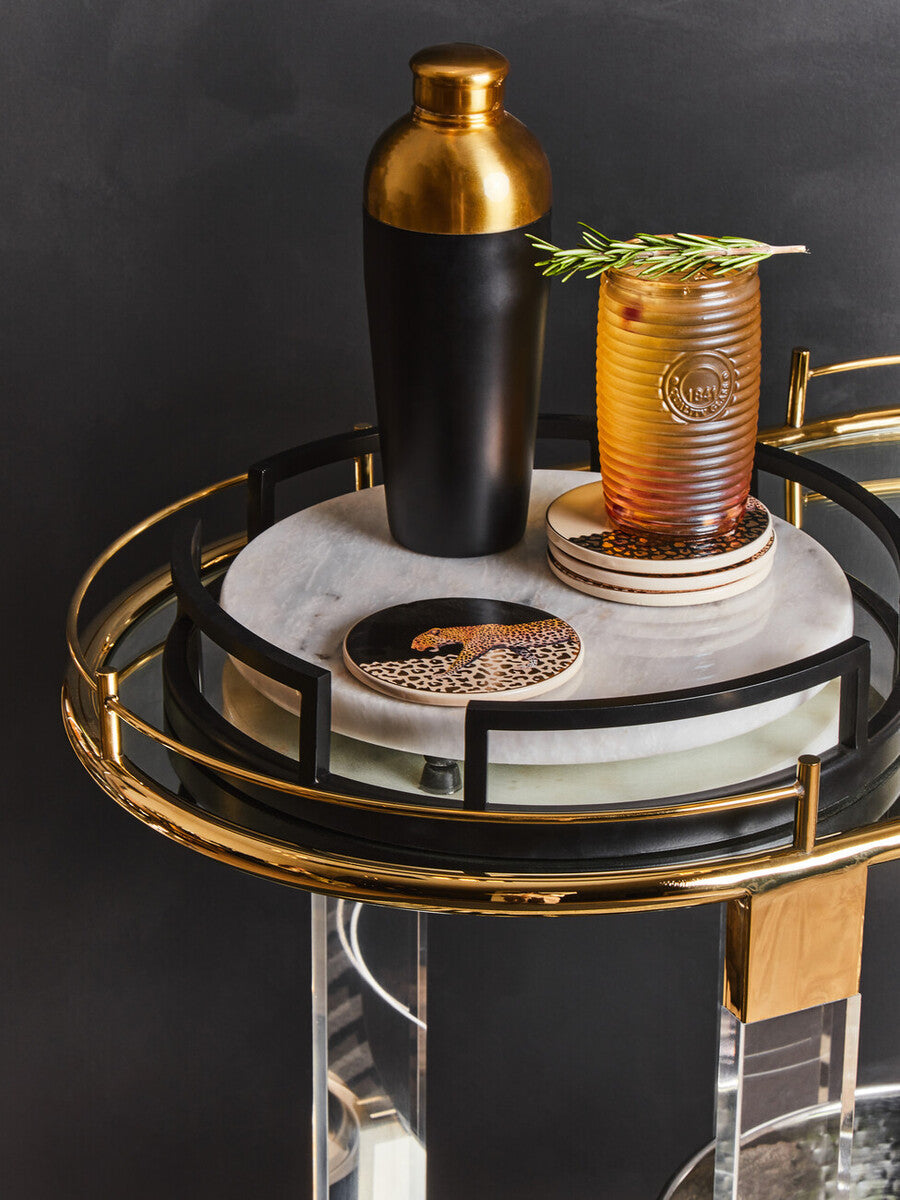 Cruzar Matte Black Mirrored Tray