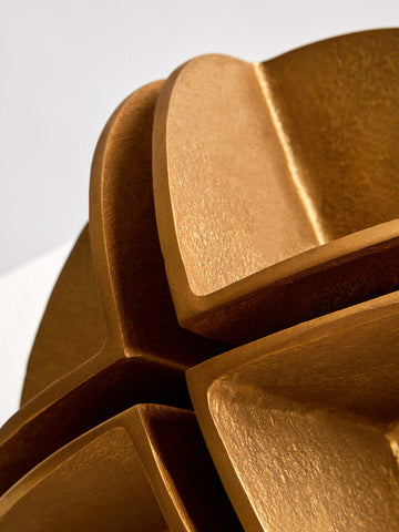 Prato Brass Finish Segmented Spherical Sculpture