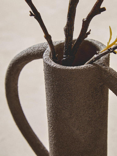 Deriva Small Textured Grey Vase