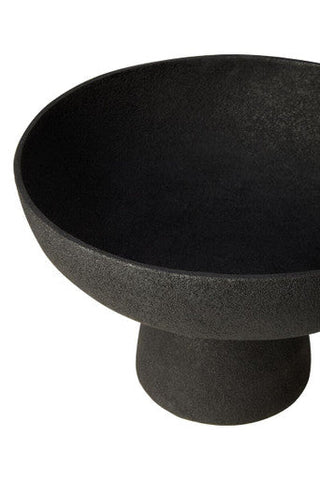 Deriva Large Textured Black Pedestal Bowl