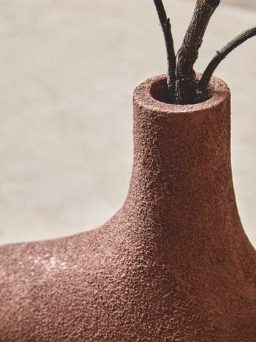 Dunas Small Textured Beige Abstract Vase