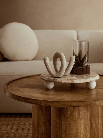 Dunas Small Textured White Loop Sculpture